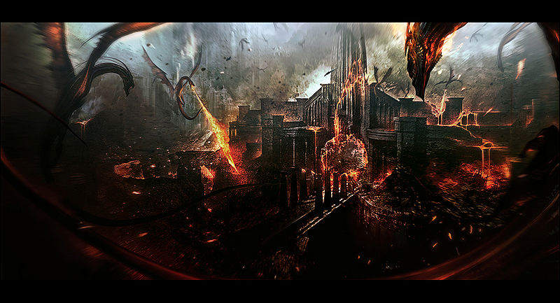 Illustration for article titled Astounding Concept Art of Cities Being Demolished
